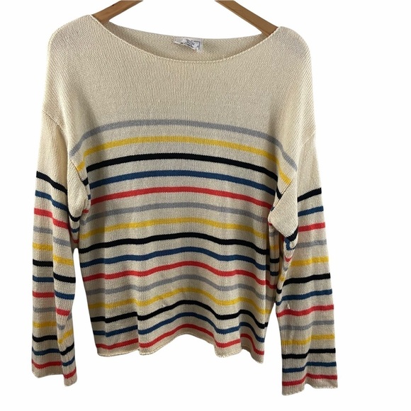 For the Republic Rainbow Striped Knit Sweater L - Picture 1 of 10